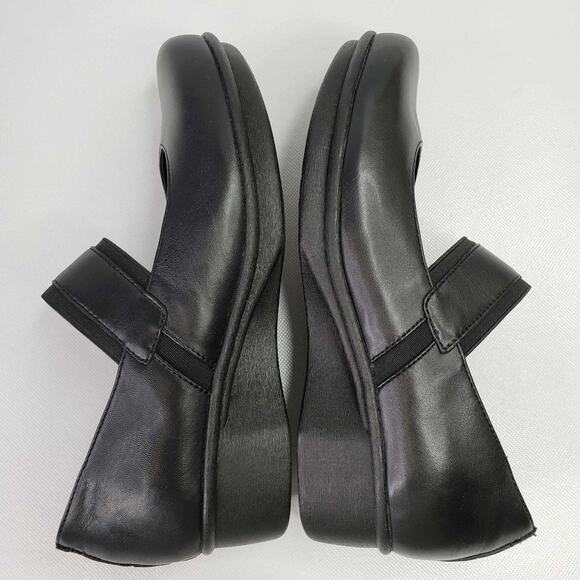Dansko Kendra EU 38 US 8 Black Leather Mary Jane Wedge Shoes Comfort - Picture 5 of 9